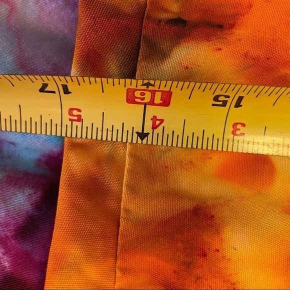 Tie dye XL tote environmental reusable bag orange gold fire lava galaxy - Picture 5 of 8